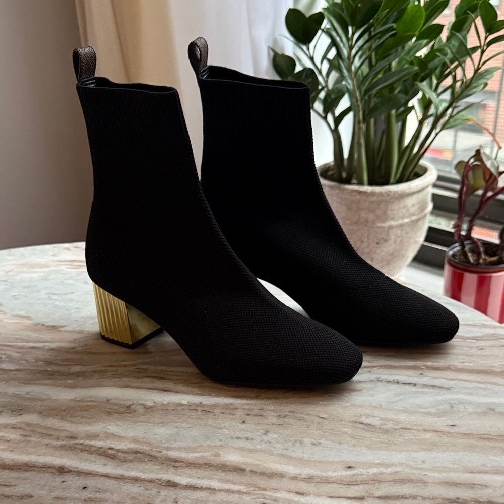 Michael Kors Black Boots with Gold Heel